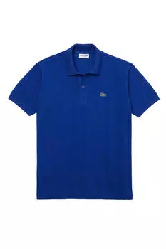 Поло с вышивкой под крокодила Lacoste, темно-синий