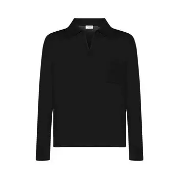 Поло Saint Laurent Short-Sleeve 'Black', черный