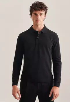 Поло Seidensticker Polo Shirt Slim, черный