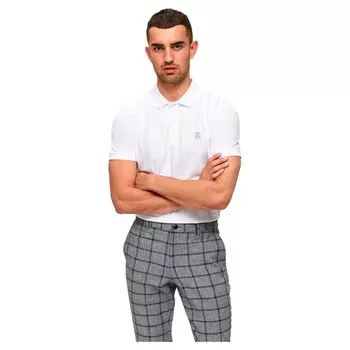 Поло Selected Haro Short Sleeve Embroidery, белый