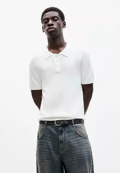 Поло SHORT SLEEVE PULL&BEAR, белый