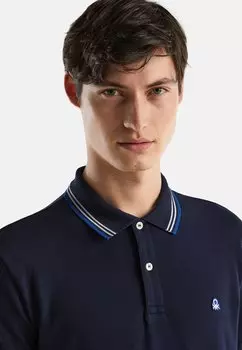 Поло Short Sleeve Stretch United Colors of Benetton, темно-синий