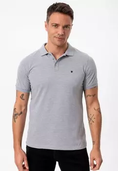 Polo Sino Regular Fit Short Sleeve anou anou, нежно-сине-хаки-серый меланж