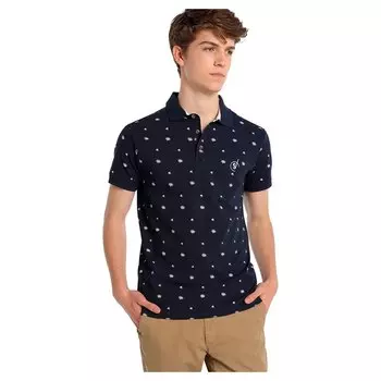 Поло Six Valves Mini Print Tropical Colour, синий