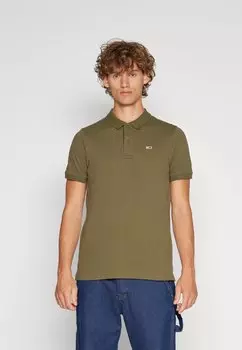 Polo Slim Placket Tommy Jeans, цвет drab olive green