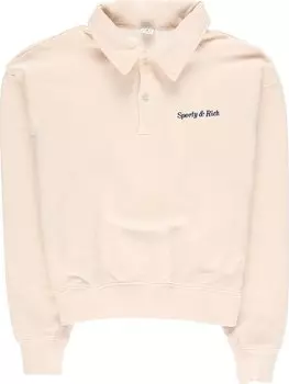 Поло Sporty &amp; Rich Classic Logo Embroidered Polo 'Cream/Navy', кремовый