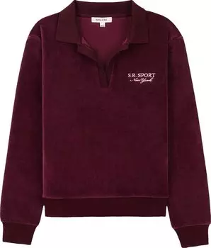 Поло Sporty &amp; Rich SR Sport Velour Polo 'Merlot/White', красный