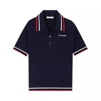Поло Sporty & Rich Serif Logo Mila Polo Short-Sleeves, синий