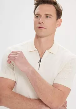 Поло Standard Fit Collar AC&CO / ALTINYILDIZ CLASSICS, слоновая кость