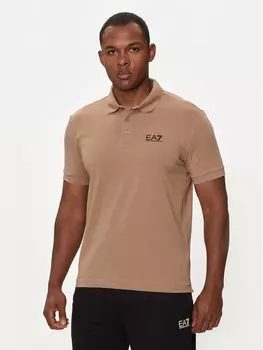 Поло стандартного кроя Ea7 Emporio Armani, бежевый