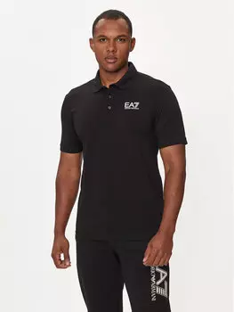 Поло стандартного кроя Ea7 Emporio Armani, черный