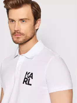 Поло стандартного кроя Karl Lagerfeld, белый