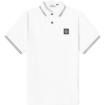 Поло Stone Island с нашивкой, белый