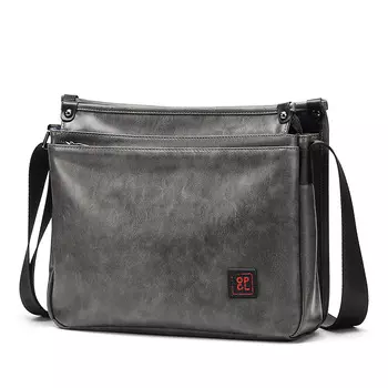 POLO Сумка через плечо из синтетической кожи, большая, мужская, темно-серая