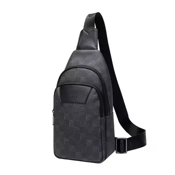 POLO Сумка-слинг из ПВХ большого размера, мужская, черная