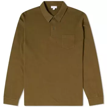 Поло Sunspel Riviera, темно-оливковый