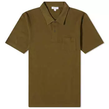 Поло Sunspel Riviera, темно-оливковый