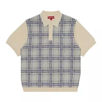 Поло Supreme Plaid Knit Short-Sleeve Polo, белый