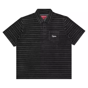 Поло Supreme Stripe Terry Short-Sleeve Polo, черный
