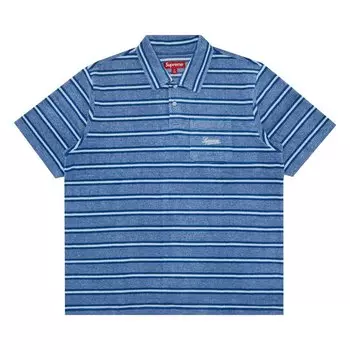 Поло Supreme Stripe Terry Short-Sleeve Polo, синий