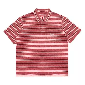Поло Supreme Stripe Terry Short-Sleeve Polo, красный