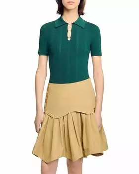 Поло свитер Sandro, зеленый