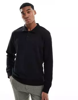 Поло-свитшот черного цвета Jack & Jones