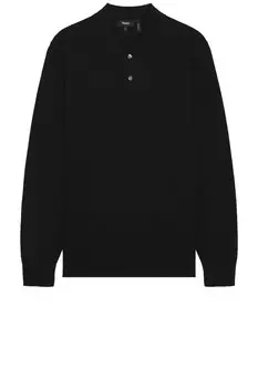 Поло Theory Goris Long Sleeve, черный