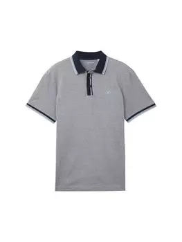 Поло Tom Tailor Polo, цвет navy white two tone pique