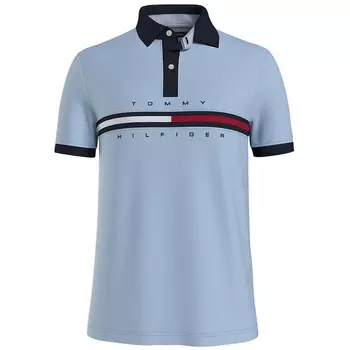 Поло Tommy Hilfiger Bar Stripe, голубой