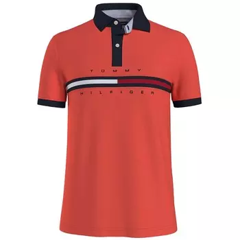 Поло Tommy Hilfiger Bar Stripe, коралловый