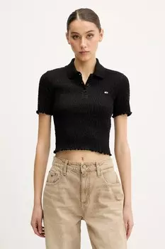 Поло Tommy Jeans, черный