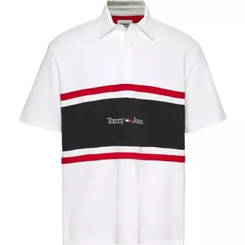 Поло Tommy Jeans Clbk Linear Rugby, белый
