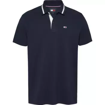 Поло Tommy Jeans Neck Branded Ext, синий