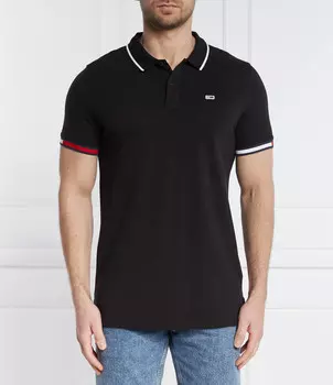 Поло Tommy Jeans Regular Fit, черный
