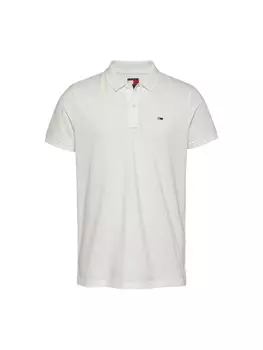 Поло Tommy Jeans с логотипом, белый