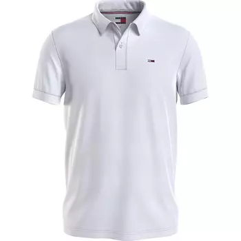 Поло Tommy Jeans Slim Placket Ext, белый