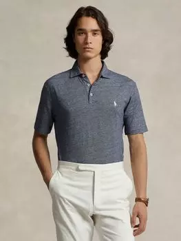 Поло Топ-поло из льняной смеси Ralph Lauren, весенний темно-синий hthr