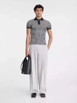 Поло трикотажной вязки «зебра» Ле поло Зебра Jacquemus, черно-белый