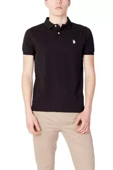 Поло U.S. Polo Assn. однотонное, черный