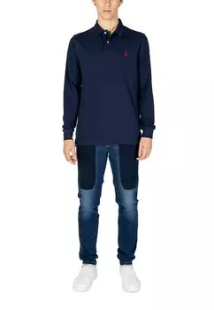 Поло U.S. Polo Assn. с длинным рукавом, синий
