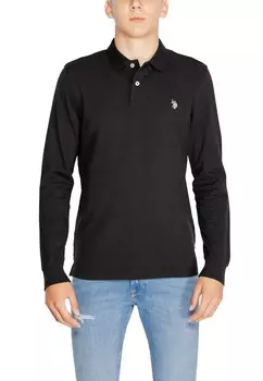 Поло U.S. Polo Assn. с длинными рукавами, черный
