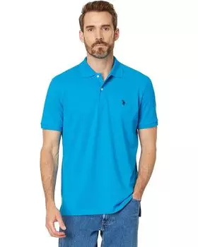 Поло U.S. POLO ASSN. Solid Cotton Pique Polo with Small Pony, цвет Turquoise Heather