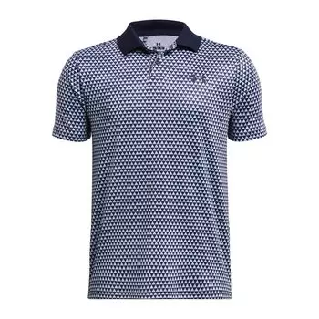 Поло Under Armour Kids Performance Novelty Polo, цвет Celeste/Midnight Navy/Midnight Navy