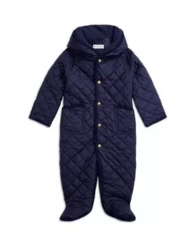 Поло унисекс, стеганый комбинезон с капюшоном - для малышей Ralph Lauren, цвет Blue