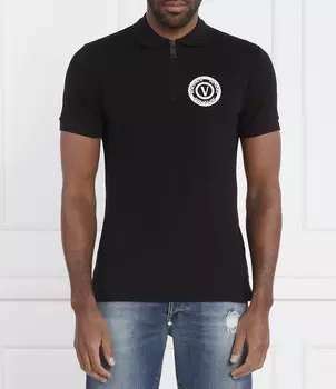 Поло Versace Jeans Couture Slim Fit, черный