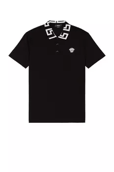 Поло Versace Pique Cotton, цвет Black & White