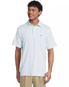 Поло Vineyard Vines Bradley Stripe Sankaty Polo, цвет White/Aq Haze