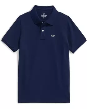 Поло Vineyard Vines Kids Boys Heritage Pique Polo, цвет Nautical Navy