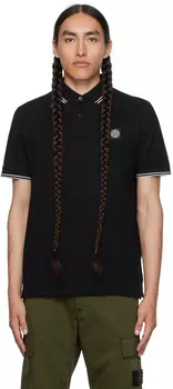 Поло в черную полоску Stone Island